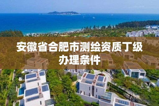 安徽省合肥市測(cè)繪資質(zhì)丁級(jí)辦理?xiàng)l件