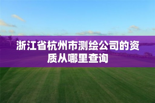 浙江省杭州市測繪公司的資質從哪里查詢