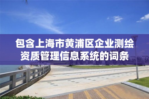 包含上海市黃浦區企業測繪資質管理信息系統的詞條