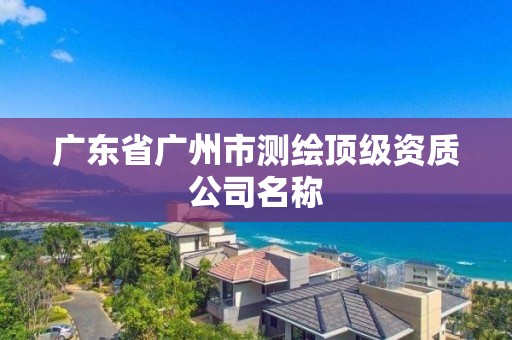 廣東省廣州市測繪頂級資質公司名稱