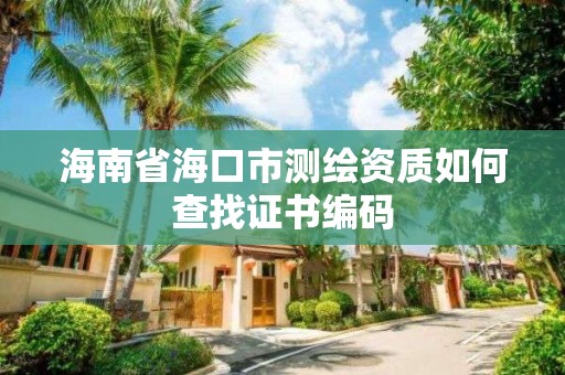 海南省?？谑袦y繪資質如何查找證書編碼