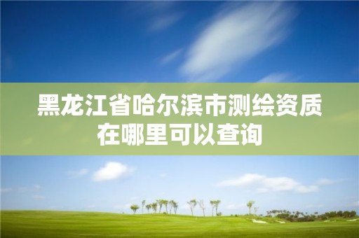 黑龍江省哈爾濱市測繪資質(zhì)在哪里可以查詢