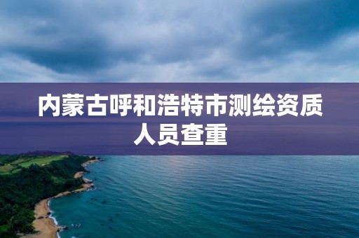 內蒙古呼和浩特市測繪資質人員查重