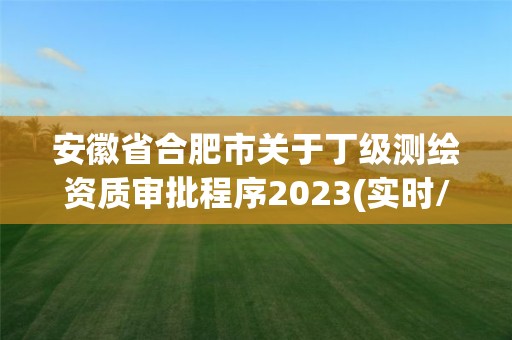 安徽省合肥市關于丁級測繪資質審批程序2023(實時/更新中)