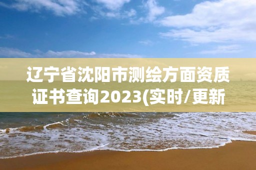 遼寧省沈陽市測繪方面資質證書查詢2023(實時/更新中)