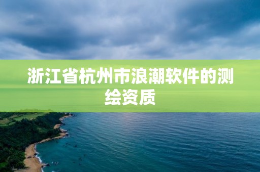 浙江省杭州市浪潮軟件的測(cè)繪資質(zhì)