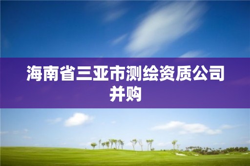 海南省三亞市測繪資質(zhì)公司并購