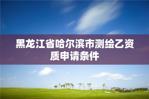 黑龍江省哈爾濱市測繪乙資質申請條件