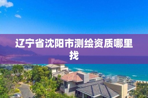 遼寧省沈陽市測繪資質哪里找