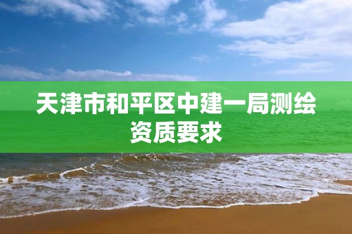 天津市和平區中建一局測繪資質要求