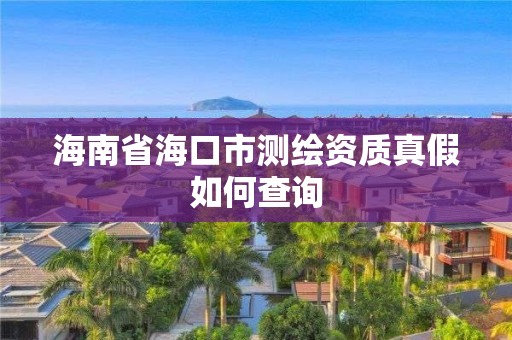 海南省海口市測繪資質真假如何查詢