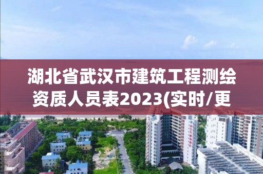 湖北省武漢市建筑工程測(cè)繪資質(zhì)人員表2023(實(shí)時(shí)/更新中)