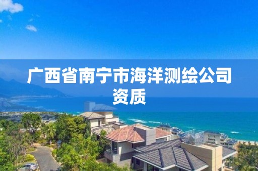 廣西省南寧市海洋測繪公司資質