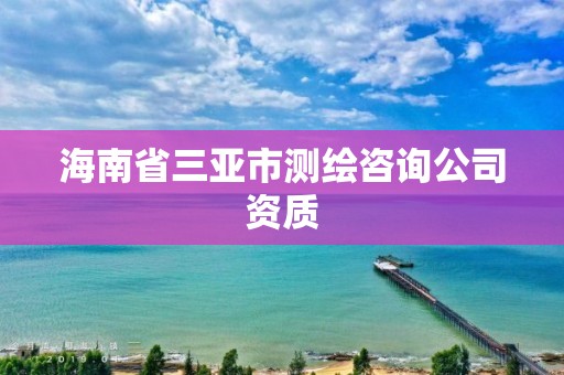 海南省三亞市測繪咨詢公司資質