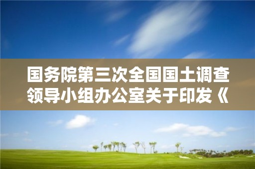 國務院第三次全國國土調查領導小組辦公室關于印發《第三次全國國土調查成果國家級核查工作管理規定》的通知