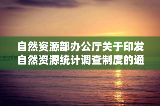 自然資源部辦公廳關于印發自然資源統計調查制度的通知