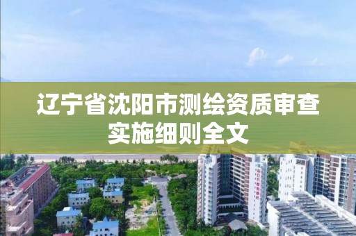 遼寧省沈陽市測繪資質審查實施細則全文