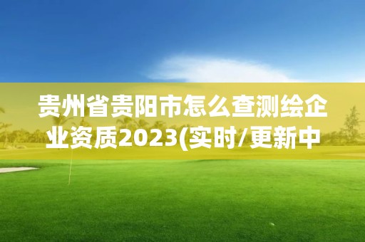 貴州省貴陽市怎么查測繪企業資質2023(實時/更新中)