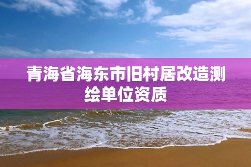 青海省海東市舊村居改造測繪單位資質