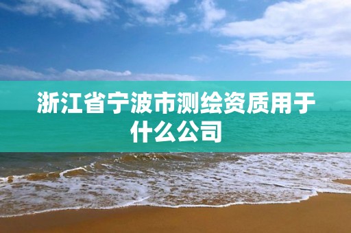 浙江省寧波市測繪資質用于什么公司