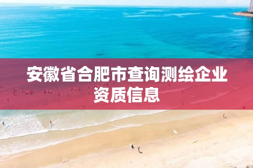 安徽省合肥市查詢測繪企業資質信息