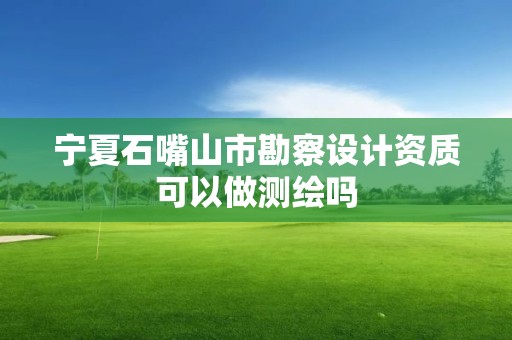 寧夏石嘴山市勘察設計資質可以做測繪嗎