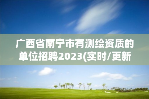 廣西省南寧市有測繪資質的單位招聘2023(實時/更新中)