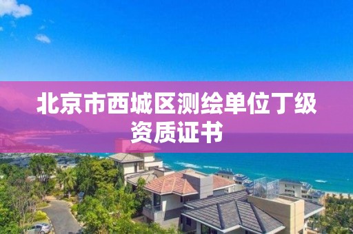 北京市西城區(qū)測繪單位丁級資質(zhì)證書