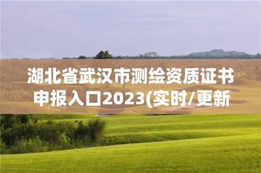 湖北省武漢市測繪資質證書申報入口2023(實時/更新中)