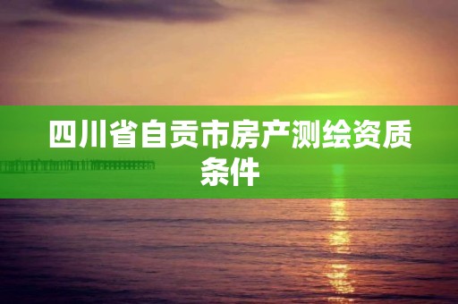 四川省自貢市房產測繪資質條件