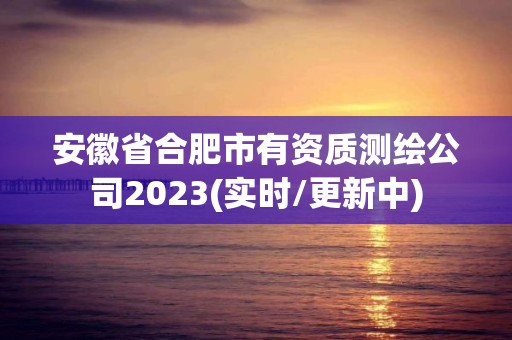 安徽省合肥市有資質(zhì)測(cè)繪公司2023(實(shí)時(shí)/更新中)