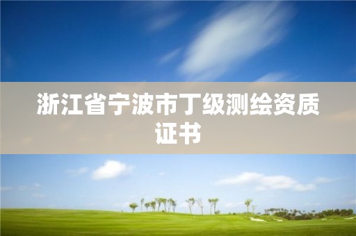 浙江省寧波市丁級測繪資質證書