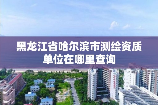 黑龍江省哈爾濱市測繪資質單位在哪里查詢