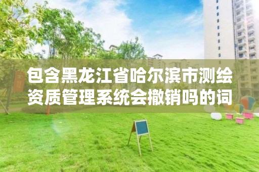 包含黑龍江省哈爾濱市測繪資質管理系統會撤銷嗎的詞條