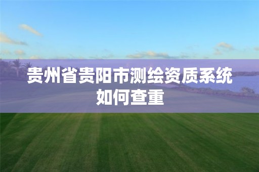 貴州省貴陽市測繪資質系統如何查重