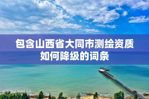 包含山西省大同市測繪資質如何降級的詞條