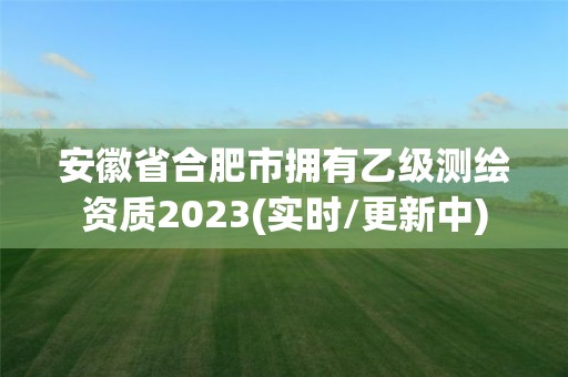 安徽省合肥市擁有乙級測繪資質2023(實時/更新中)