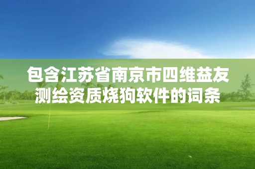 包含江蘇省南京市四維益友測繪資質燒狗軟件的詞條