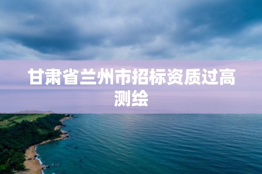 甘肅省蘭州市招標資質過高測繪