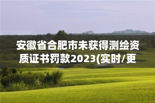 安徽省合肥市未獲得測繪資質證書罰款2023(實時/更新中)