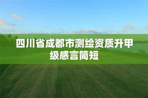 四川省成都市測繪資質升甲級感言簡短