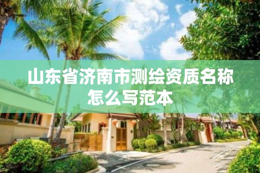 山東省濟南市測繪資質名稱怎么寫范本