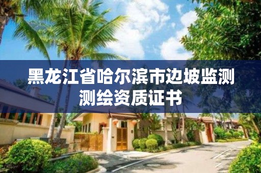 黑龍江省哈爾濱市邊坡監(jiān)測測繪資質(zhì)證書