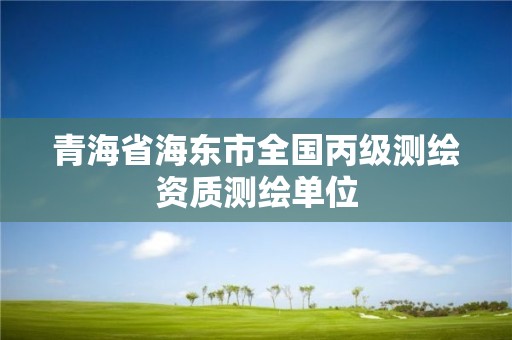 青海省海東市全國丙級測繪資質測繪單位