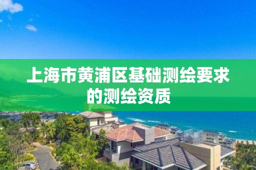 上海市黃浦區基礎測繪要求的測繪資質