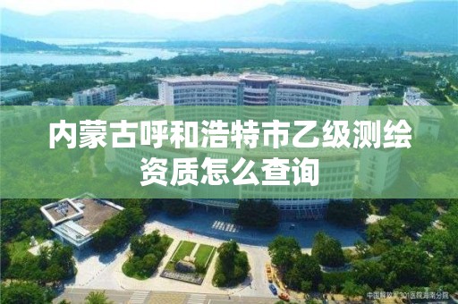 內蒙古呼和浩特市乙級測繪資質怎么查詢