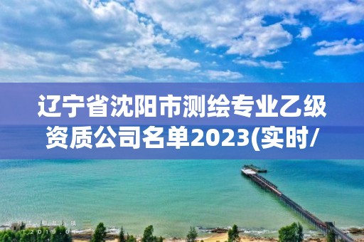 遼寧省沈陽市測繪專業乙級資質公司名單2023(實時/更新中)