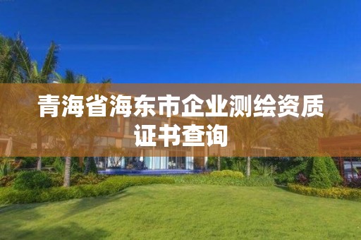 青海省海東市企業(yè)測繪資質(zhì)證書查詢