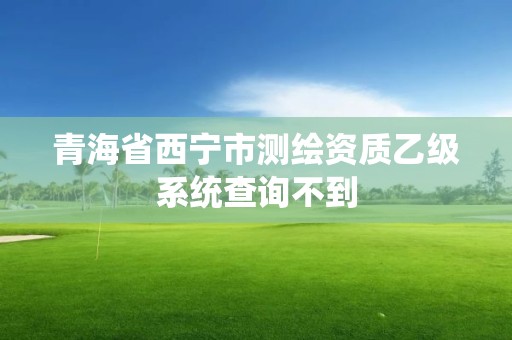 青海省西寧市測繪資質乙級系統查詢不到