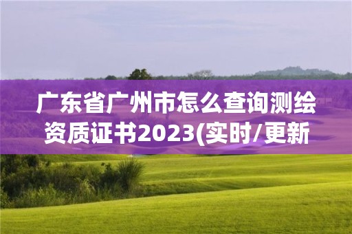 廣東省廣州市怎么查詢測繪資質證書2023(實時/更新中)